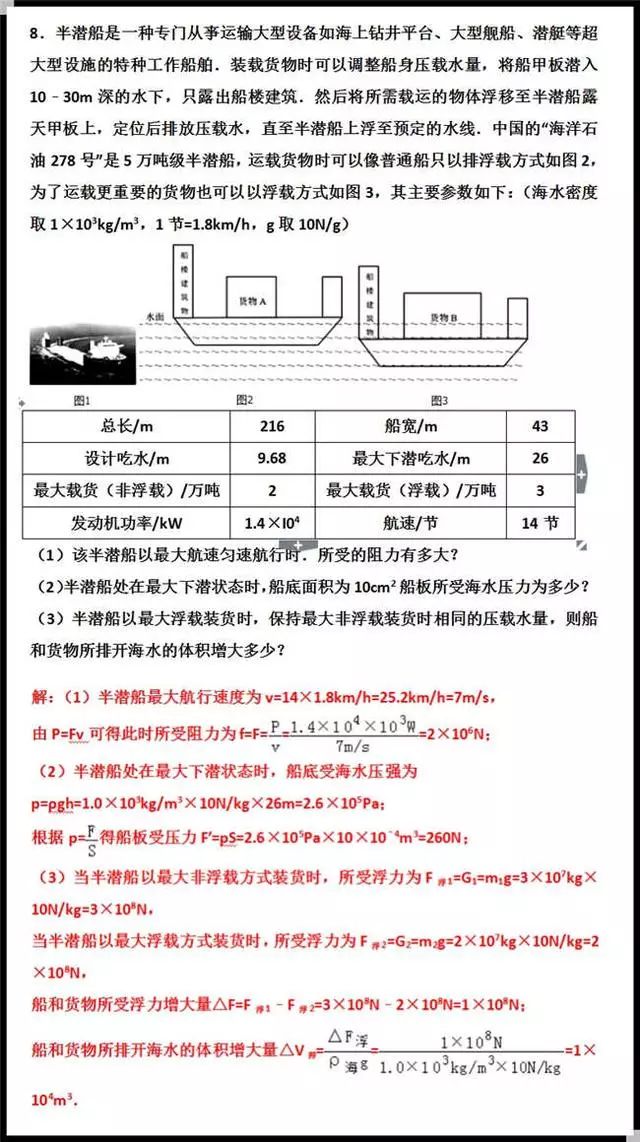 冲刺中考高分！物理力学压轴题专题汇总