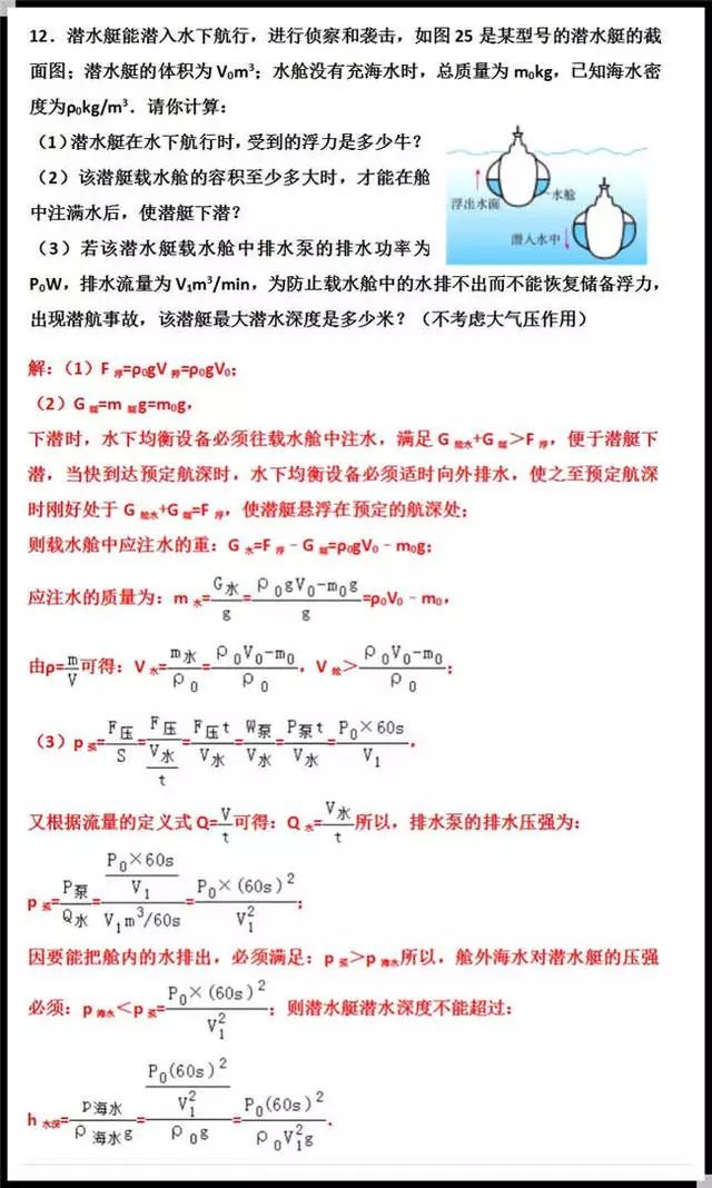 冲刺中考高分！物理力学压轴题专题汇总
