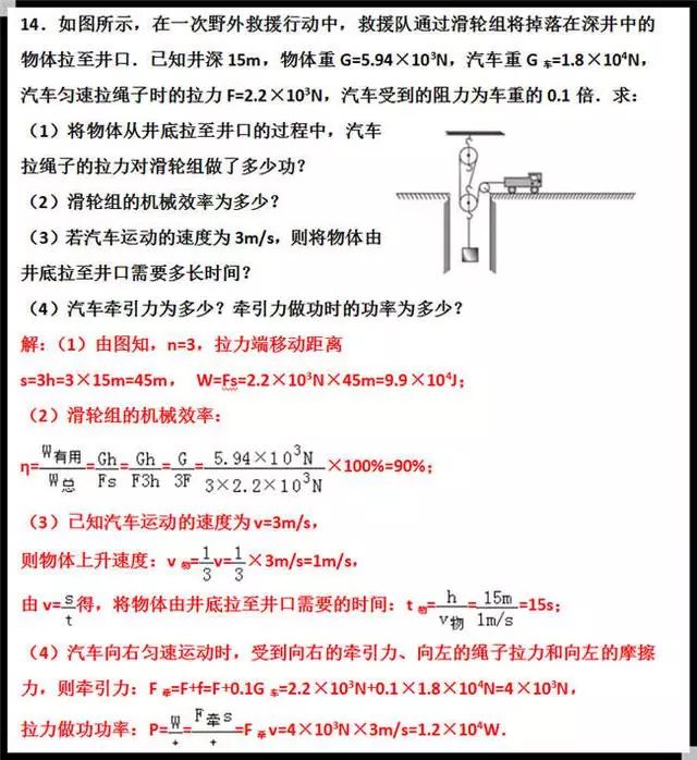 冲刺中考高分！物理力学压轴题专题汇总