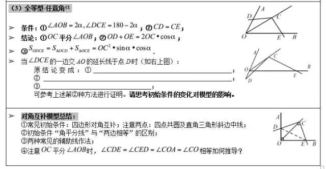 攻克中考数学几何题!这几个经典几何模型结论要记住