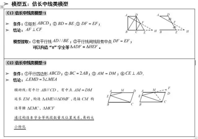 攻克中考数学几何题!这几个经典几何模型结论要记住