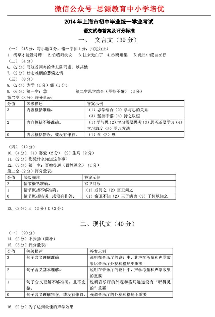 上海2013高考语文卷解析