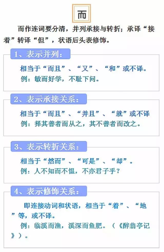 之、其、以、于、而 这些文言文虚词到底怎么用