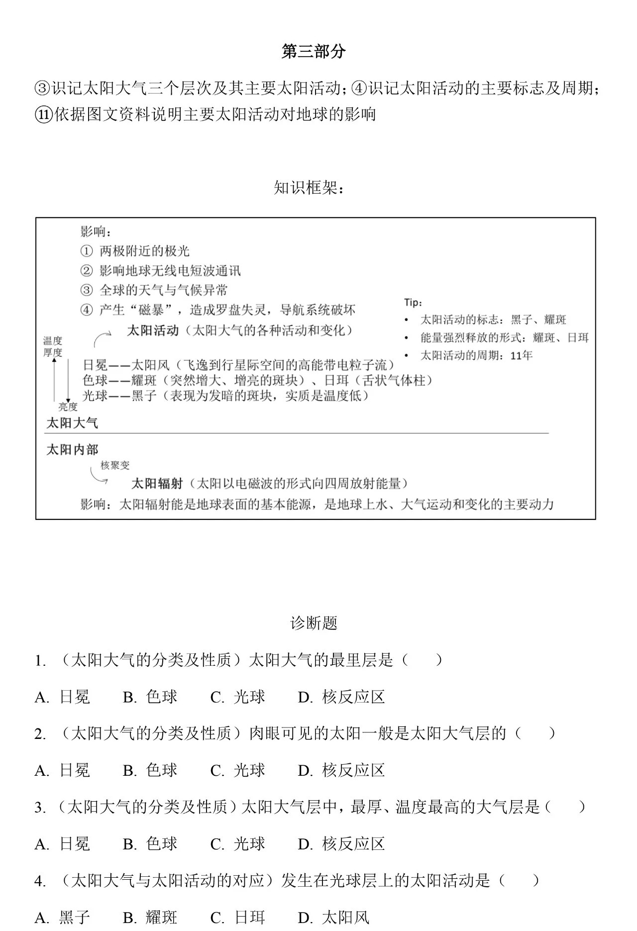 高考3+3小三门必选科目 高中地理学科考点整理(一)