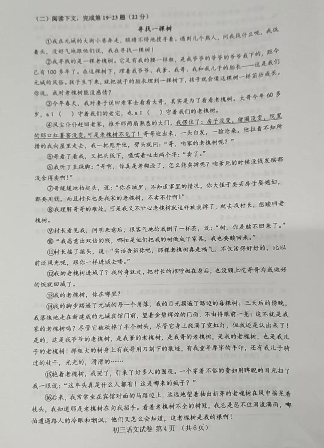 2019届初三浦东区一模语文卷解析